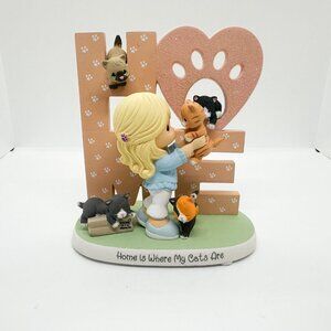 SOLD NIB Hamilton Collection Precious Moments Cat Obsessed Ceramic Figurine